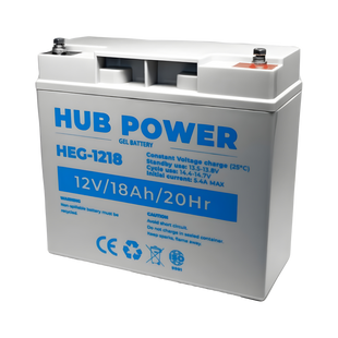 Акумулятор гелевий 12В 18 Аг для ДБЖ Hub Power HEG-1218 heg1-1 фото