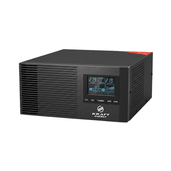 Комплект резервного питания 500W 1280Wh: инвертор с функцией ИБП Kraft KRF-AVR600VA/500W-12V + аккумуляторная батарея LiFePO4 12.8V 100Ah с Bluetooth Power Queen H190 P12V100-100-RV1 44-00522-42-00094 фото