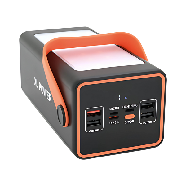 Powerbank ACL PW-52 70000mAh, PD22.5W, 4xUSB+ Type C, ліхтар, 1,1 кг, Black/White, Box pwb1-12 фото