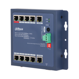 Комутатор 9 портів керований Dahua DH-CHS4110-8ET-90-F PoE 99-10026678 фото
