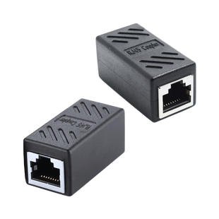 З'єднувач RJ45 8P8C мама / мама RJ45 для з'єднання кабелю, екранований, чорний, Q50 zrj1-11 фото