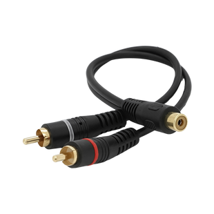 Кабель RCA (мама) => 2хRCA (тато), CU, круглий, Black, 0,2 м, (Пакет) Q250 ak1-11 фото
