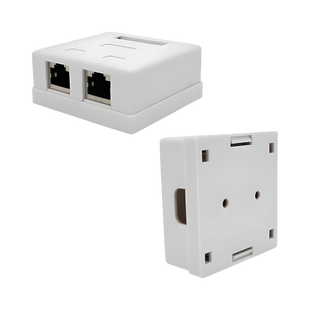 Розетка RITAR FTP 8P8C RJ45 2 порт Cat-5, накладна біла Q500 zrj1-25 фото