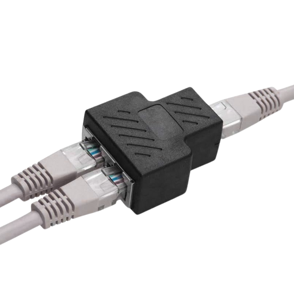Разветвитель RJ45 8P8C мама/2Х мама RJ45 для разветвления кабеля, экранированный, черный, Q100 zrj1-17 фото