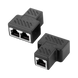 Разветвитель RJ45 8P8C мама/2Х мама RJ45 для разветвления кабеля, экранированный, черный, Q100 zrj1-17 фото 1