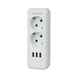 Розетка тройник с заземлением F102-White, 2 розетки+3USB(1А), 2500W, 10A, 110-250V~Max, Blister dmf1-12 фото 2