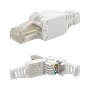 Коннектор RJ-45 быстрого монтажа 8P8C UTP Cat-5 (разборный, без инструментального) белый, цена 1 шт. rj1-9 фото