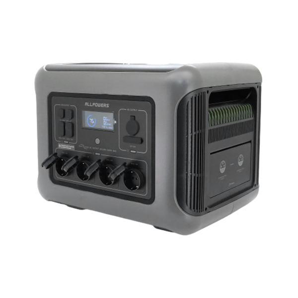 Power station ALLPOWERS R2500 APP Control, Wi-Fi, Bluetooth, 2500W, 2016Wh LiFePO4 3500Cycles, MPPT 1000w max, CAR port, DC12/24V, 4хAC 220V, 2xUSB-TYPE-C 200W, 2xUSB-A 18W, 2xUSB-A 36W, XT60, wireless 15W, Fast charge 60min, 456&times;360&times;346mm, 29kg R2500 фото