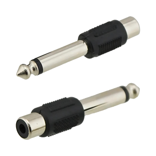 Перехідник Jack 6.3 (тато) / RCA (мама) Mono, Black, пластик, Q100 pk1-26 фото